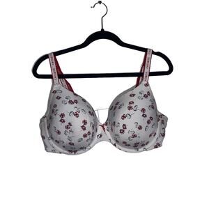CACIQUE Lane Bryant White Floral Underwire Lightly Lined T-Shirt Bra Size 42DD